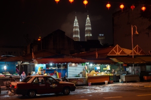 View from the food stalls in Chow Kit, KL.