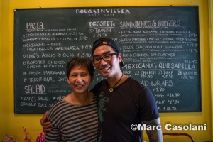 Cafe owner Matt and his mum.